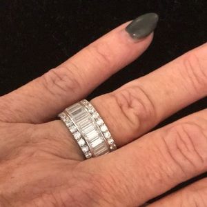 Italo triple row band, white sapphire,Sz. 9